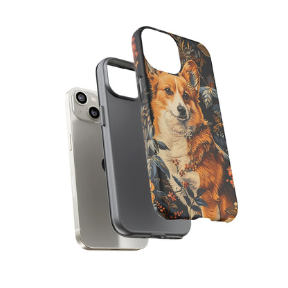 Corgi Floral Phone Case - Tough Cases for Dog Lovers, Cute Pet Accessories, Gift for Dog Owners, Floral Design, Personalized Tech Cover