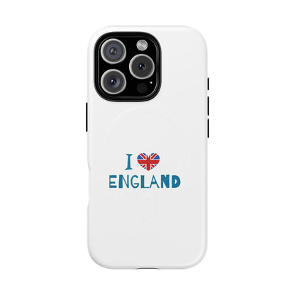 I Love England Magnetic Phone Case | Tough Protective Cover, Travel Gift, Souvenir for England Lovers, Personalized Phone Accessories