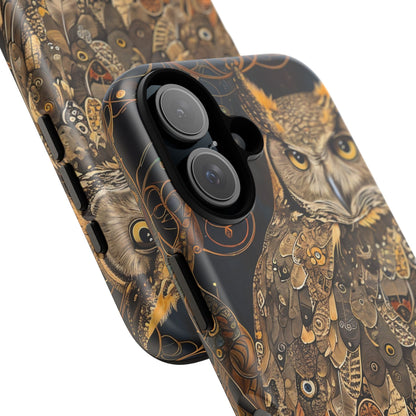 Owl Phone Case, Tough Cases for Nature Lovers, Artistic Owl Design, Bird Phone Cover, Unique Gift for Wildlife Enthusiasts