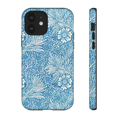 Stylish Phone Case, Tough Floral Phone Cover, Fashionable Tech Accessory, Gift for Her, Blue Flower Design
