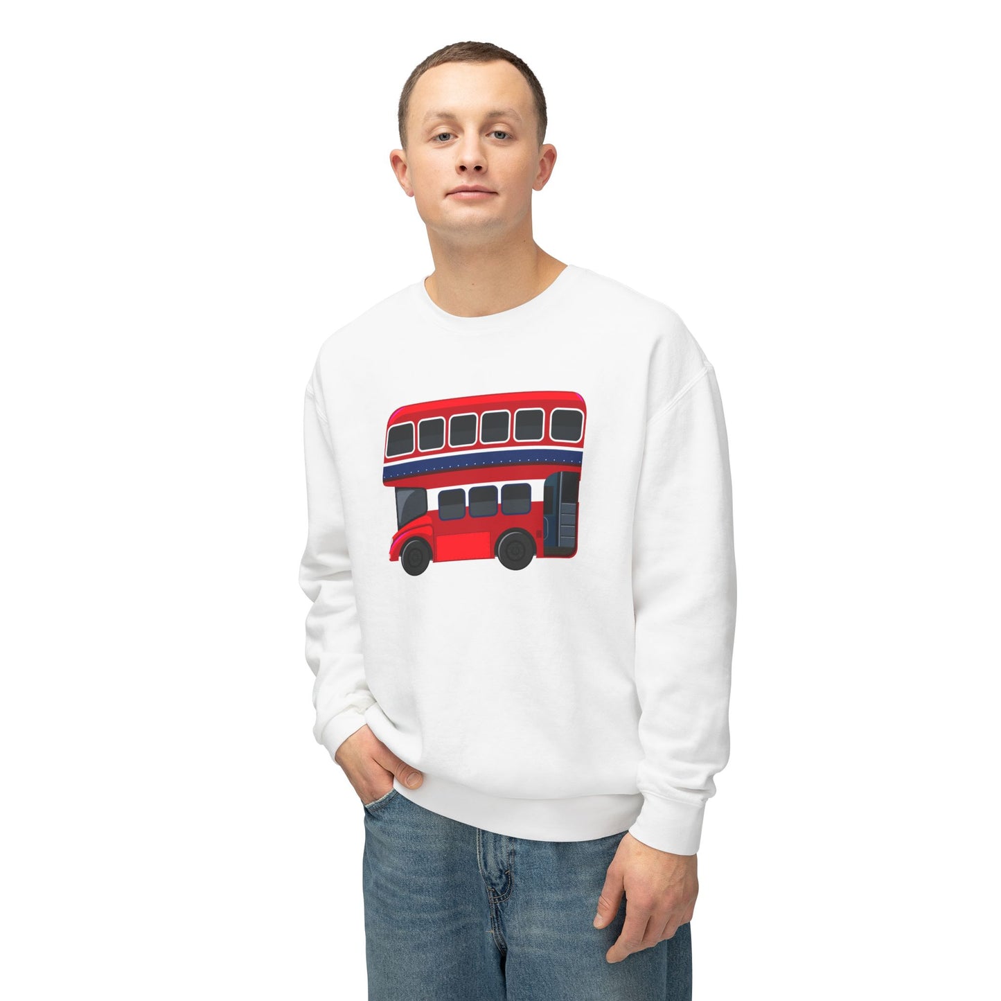 Unisex Lightweight Crewneck Sweatshirt - British English Bus