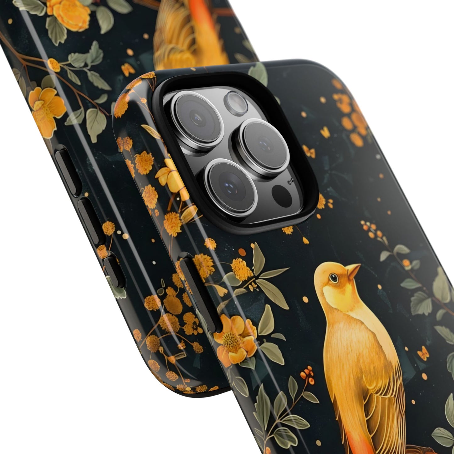 Floral Phone Case, Tough Cases with Bird Design, Nature Lover Gift, Stylish Protection, Birthday Present, Floral Phone Cover