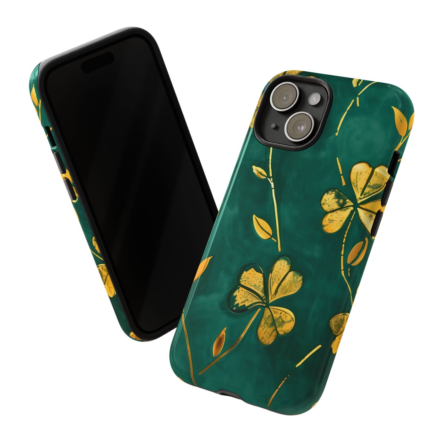 Floral Phone Case with Gold Accents, Tough Phone Cover, Stylish Phone Protector, Unique Gift for Her, Nature Lover Accessory