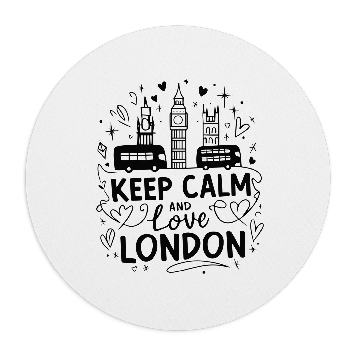 Keep Calm and Love London Mouse Pad | UK Gift, Office Decor, Gamer Accessory, Travel Lover Gift, London Souvenir