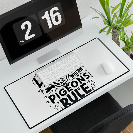 London Pigeon Desk Mat - Cute Office Decor, Desk Accessories, Gift for Bird Lovers, Unique Workspace Mat, Fun London Souvenir