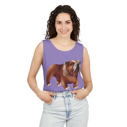 Unisex Garment-Dyed Tank Top - Adorable British Dog