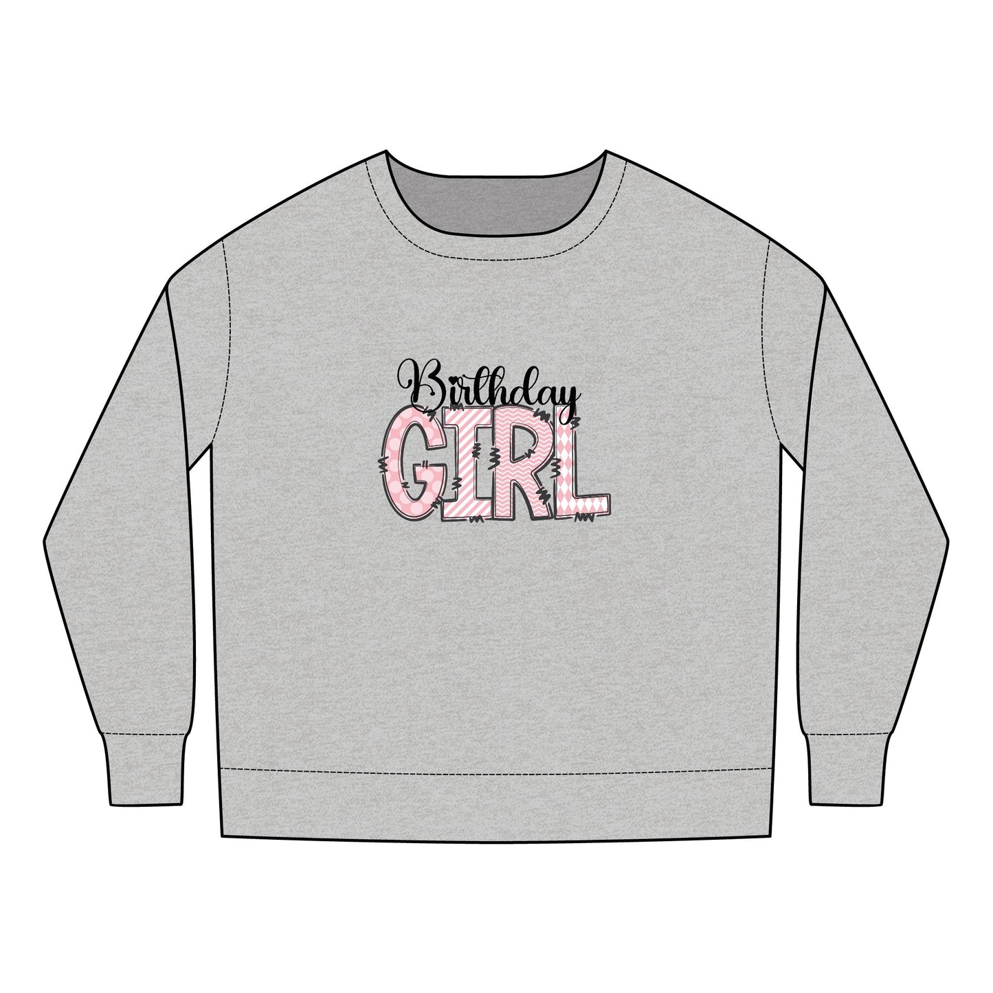 Toddler Sweatshirt - Leopard Print Birthday Girl Design for Sublimation