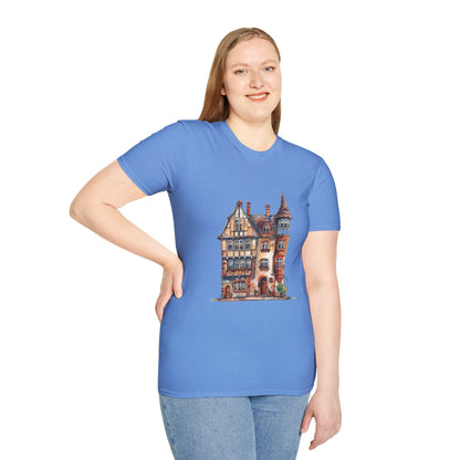 Unisex Softstyle T-Shirt - From Thatched Roofs to Stone Walls - British Village Houses