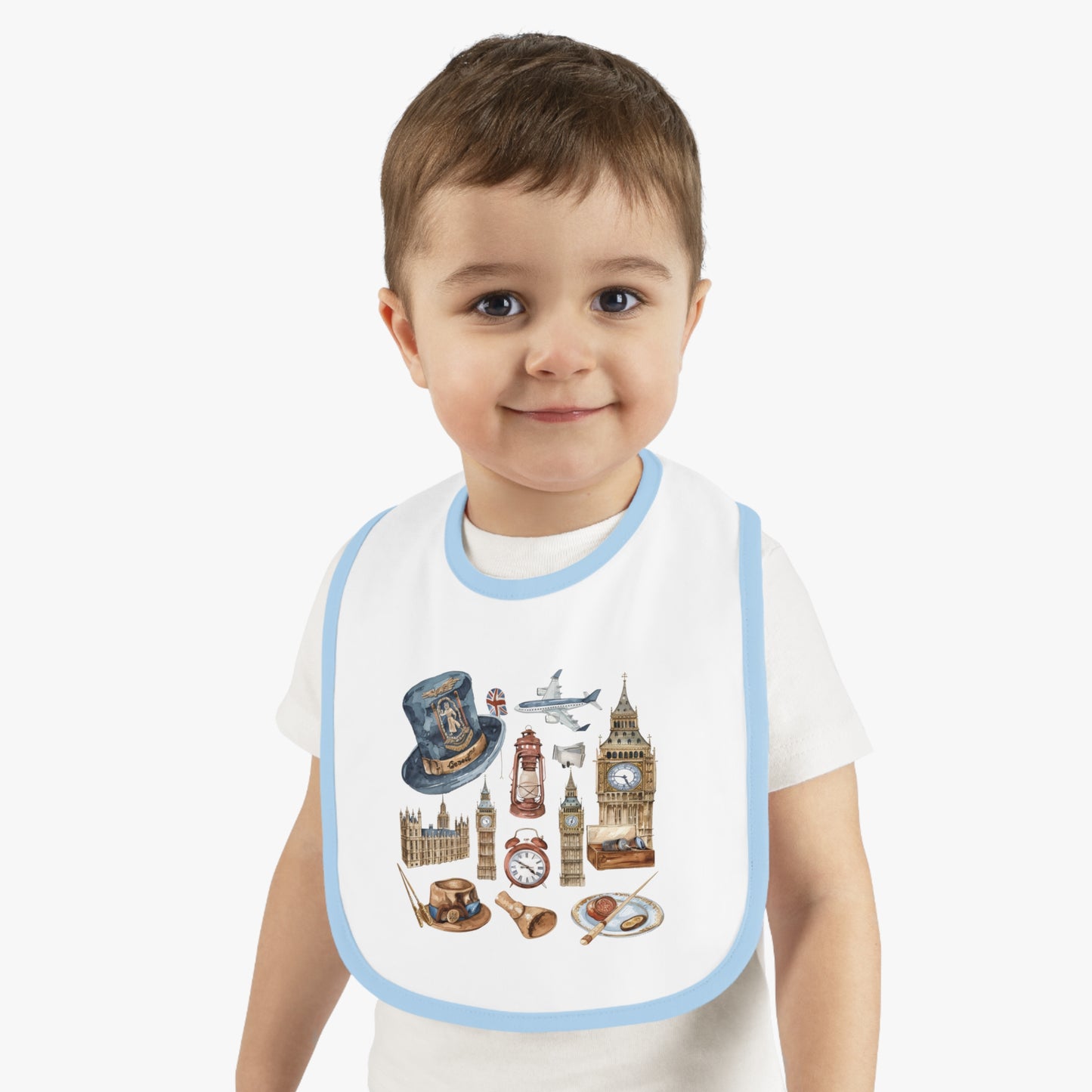 London Adventure Bib for Babies, Cute Baby Bib, Unique Baby Gift, Baby Shower, Travel Themed Bib, Infant Bib