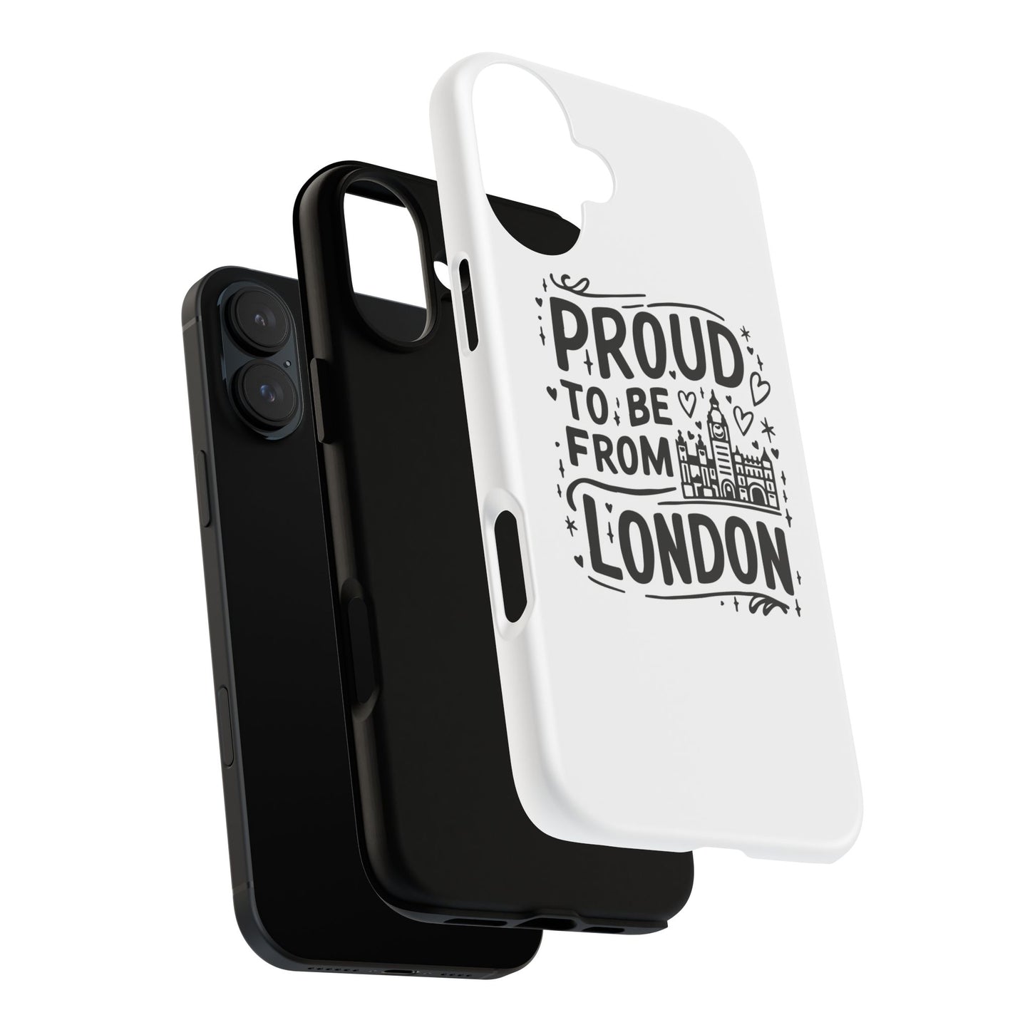 London Pride Phone Case - Proud to Be From London, UK Travel Gift, Black and White Design, Unique Phone Accessory, London Souvenir