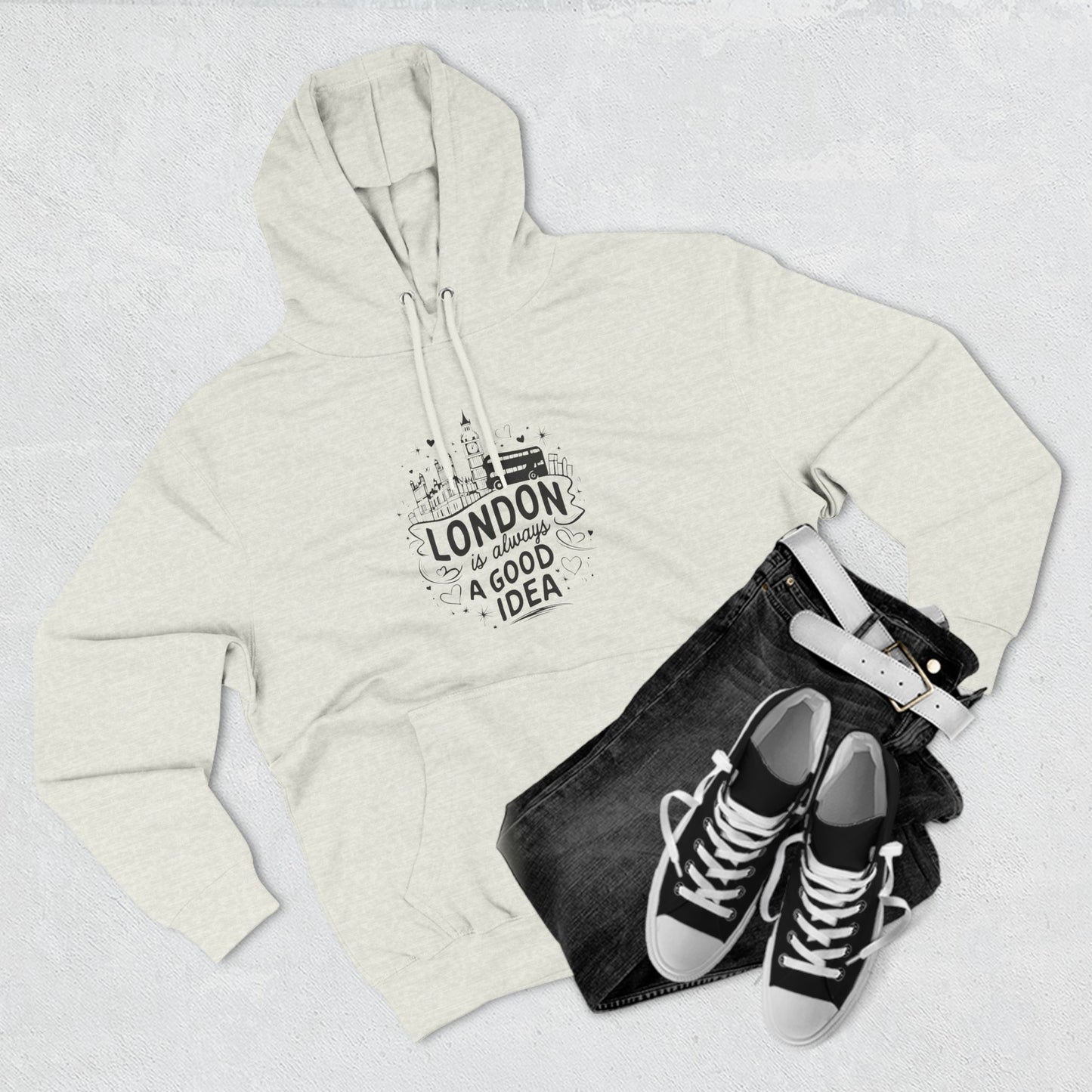 Three-Panel Fleece Hoodie - London is Always a good Idea