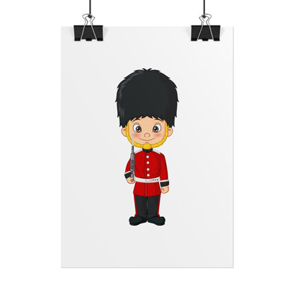 Whimsical Soldier Rolled Poster Art, Children's Room Decor, Cute Wall Art, Nursery Wall Hanging, Gift for Kids
