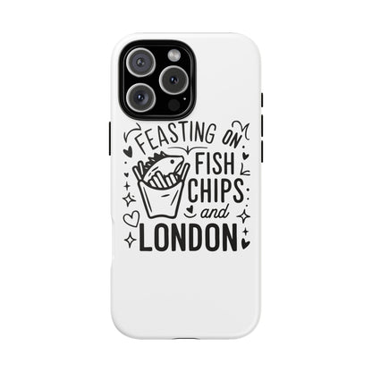London Fish & Chips Phone Case | Fun Gift for Foodies, Travel Lovers, London Souvenir, Unique Accessories, Personalization Option
