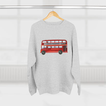 Unisex Crewneck Sweatshirt - London Transport English Bus Red Double-Decker