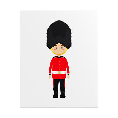 Adorable British Soldier Rolled Posters, Kids Room Decor, Unique Gift, Nursery Art, Educational Wall Art