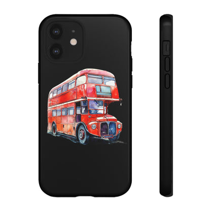 London Bus Phone Case, Tough iPhone Cover, Unique Gift for Travelers, Vintage Style Accessories, Holiday Present Idea