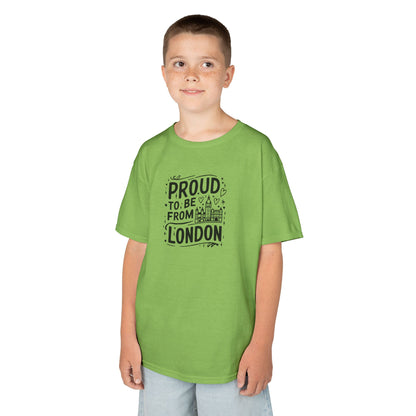 Kids Tee -  Proud to Be From London - Fun Graphic Cotton Shirt