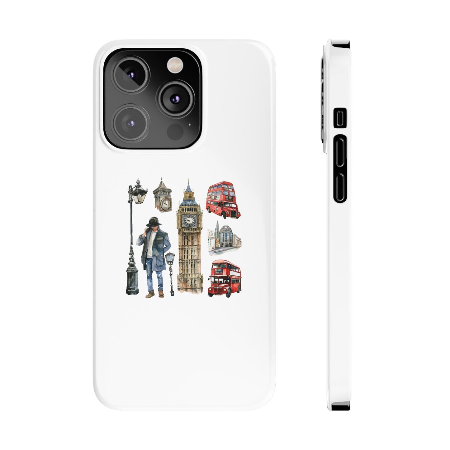 London-Themed Slim Phone Cases, Stylish Tech Accessories, Gifts for Travelers, Unique Mobile Covers, Trendy Phone Protection