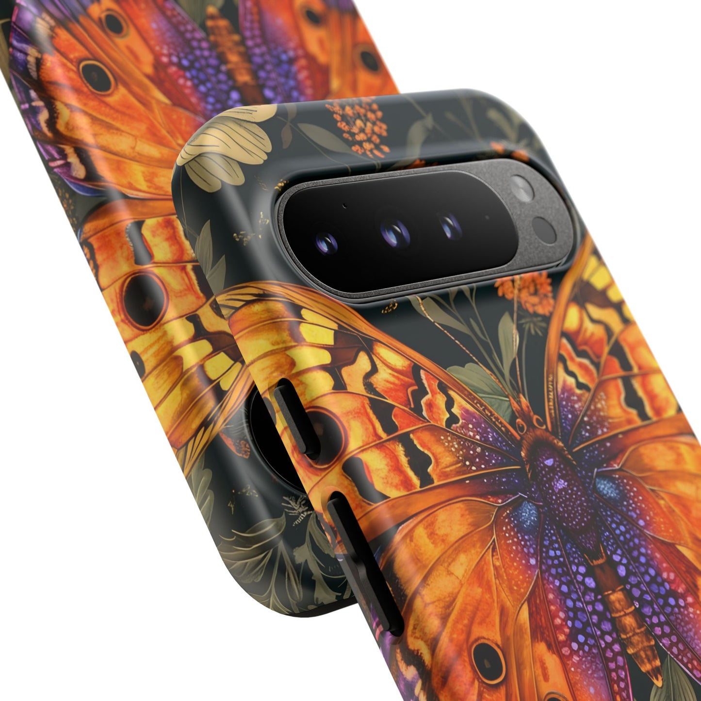 Butterfly Phone Case, Tough Cases for Nature Lovers, Vibrant Floral Design, Gift for Her, Cute Phone Accessories, Butterfly Artwork