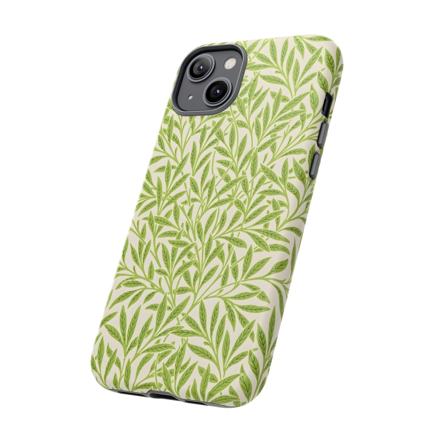 Green Leaf iPhone Case, Tough Cases, Botanical Phone Protection, Eco-Friendly Cover, Nature Lover Gift, Trendy Cell Phone Accessory