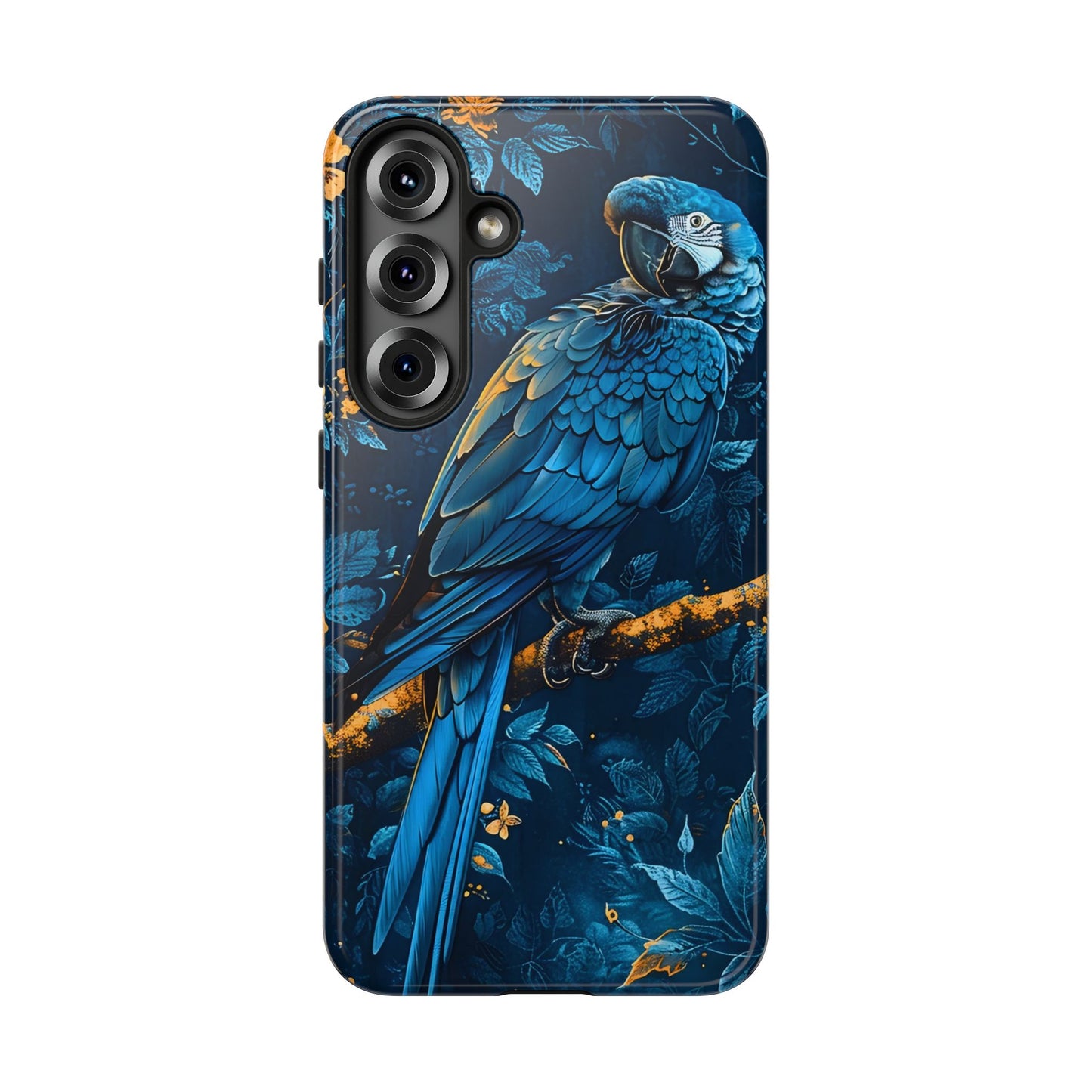 Tough Cases - Vibrant Blue Parrot Phone Case, Tropical Bird Phone Cover, Nature Lover Gift, Eco-Friendly Accessories, Unique Wildlife Decor