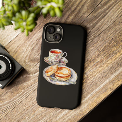 Tea Time Phone Case with Cookies Design, Cute Phone Cover, Gift for Tea Lovers, Kitchen Decor, Whimsical Style