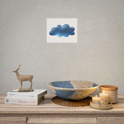 Blue Cloud Art Print, Minimalist Wall Decor, Kids Room Wall Art, Nursery Poster, Aesthetic Home Decor, Modern Art Print