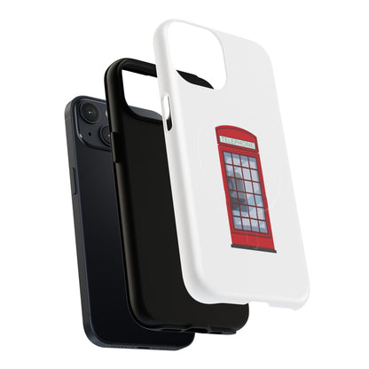 Vintage Phone Booth Magnetic Case, Tough Phone Cover, Unique Gift for Travelers, Retro Phone Accessories, Fun Custom Case