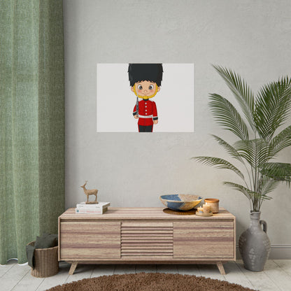 Whimsical Soldier Rolled Poster Art, Children's Room Decor, Cute Wall Art, Nursery Wall Hanging, Gift for Kids