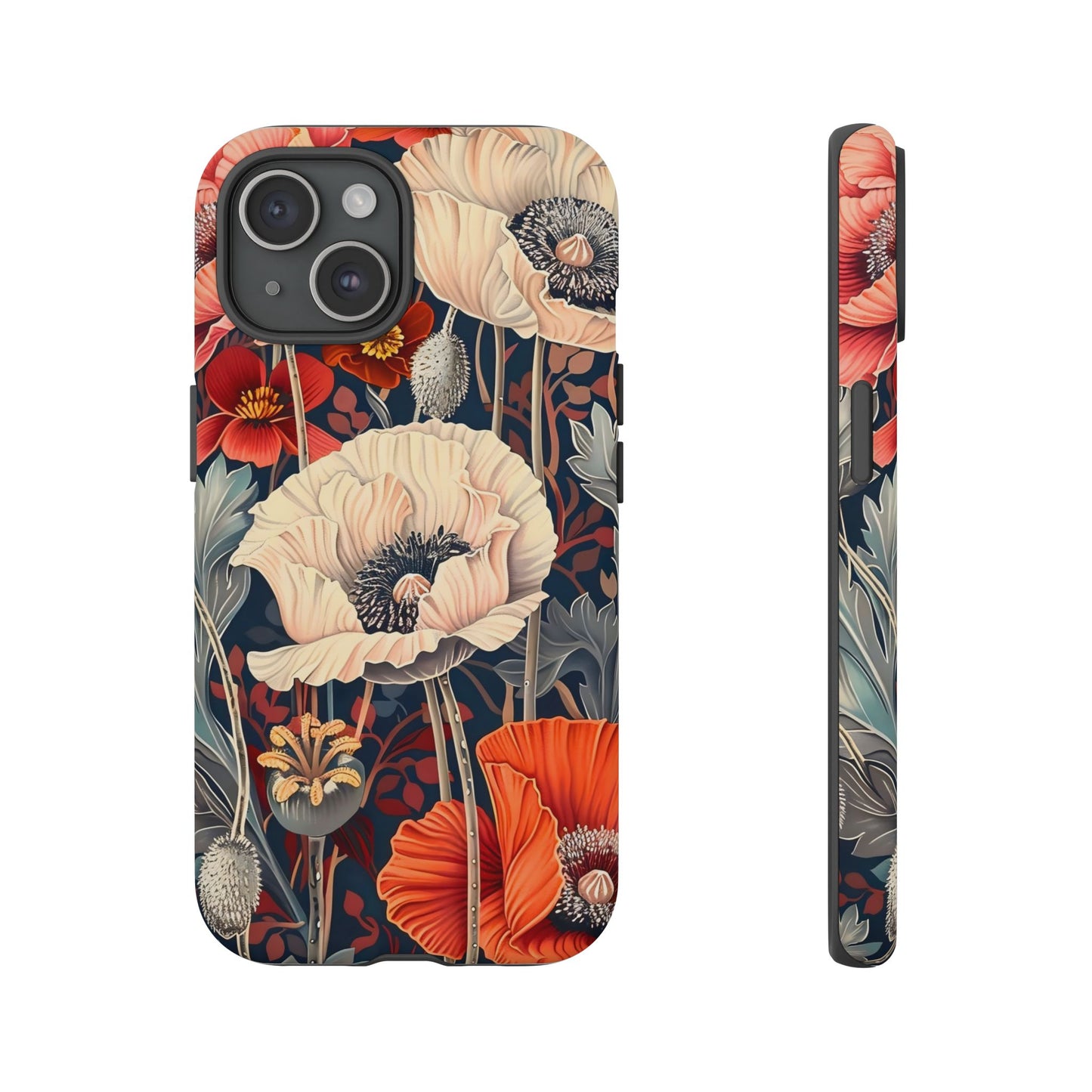 Floral iPhone Case, Tough Phone Cover, Artistic Protection, Flower Design, Unique Gift for Her, Phone Accessory, Trendy Tech