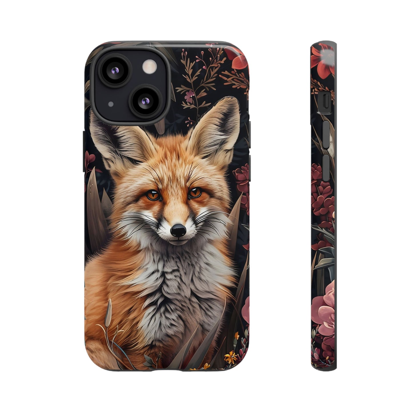 Fox Floral Phone Case, Tough Cases for Animal Lovers, Nature Themed Gift, Cute Phone Cover, Wild Fox Protector