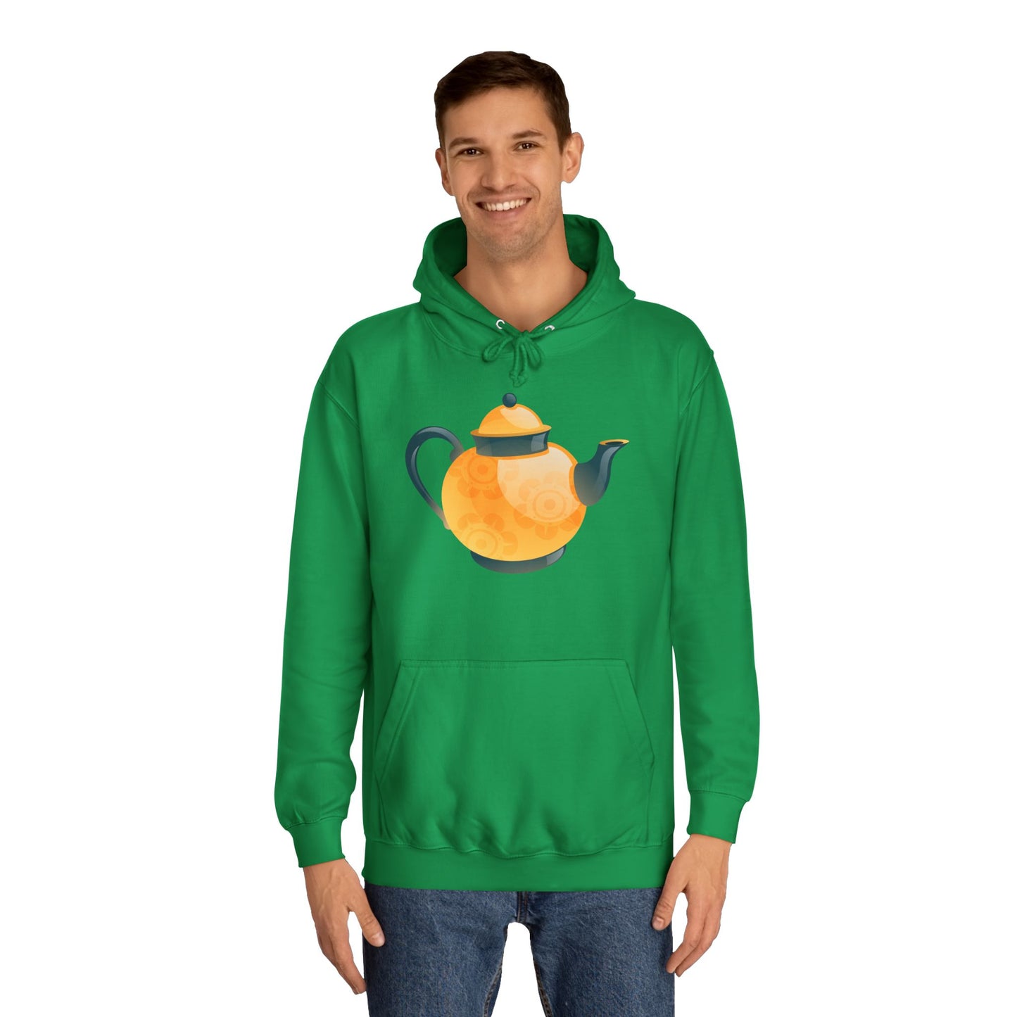 Unisex College Hoodie - Classy British Tea Kettle