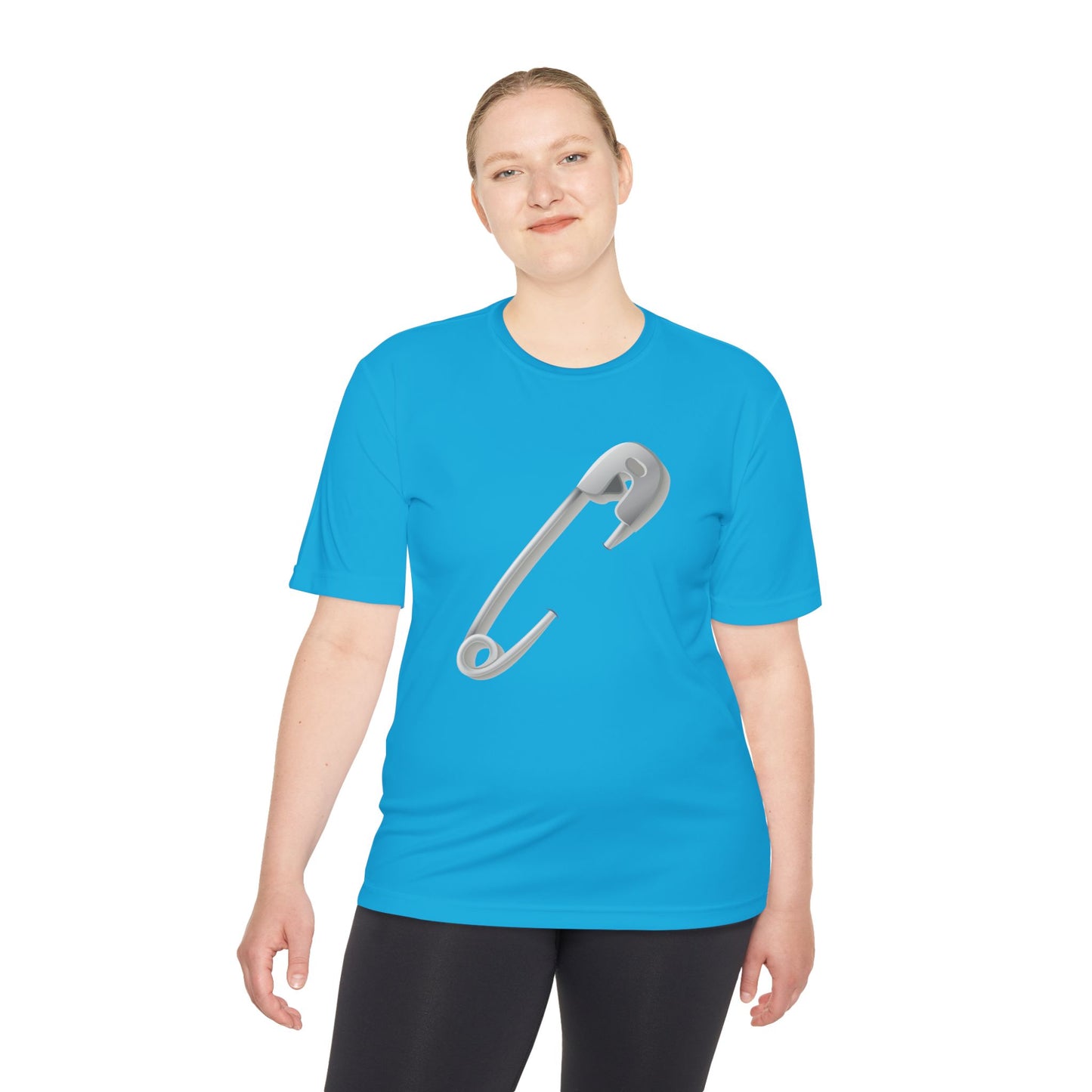 Unisex Moisture Wicking Tee - Minimalist Safety Pin Design Art Print