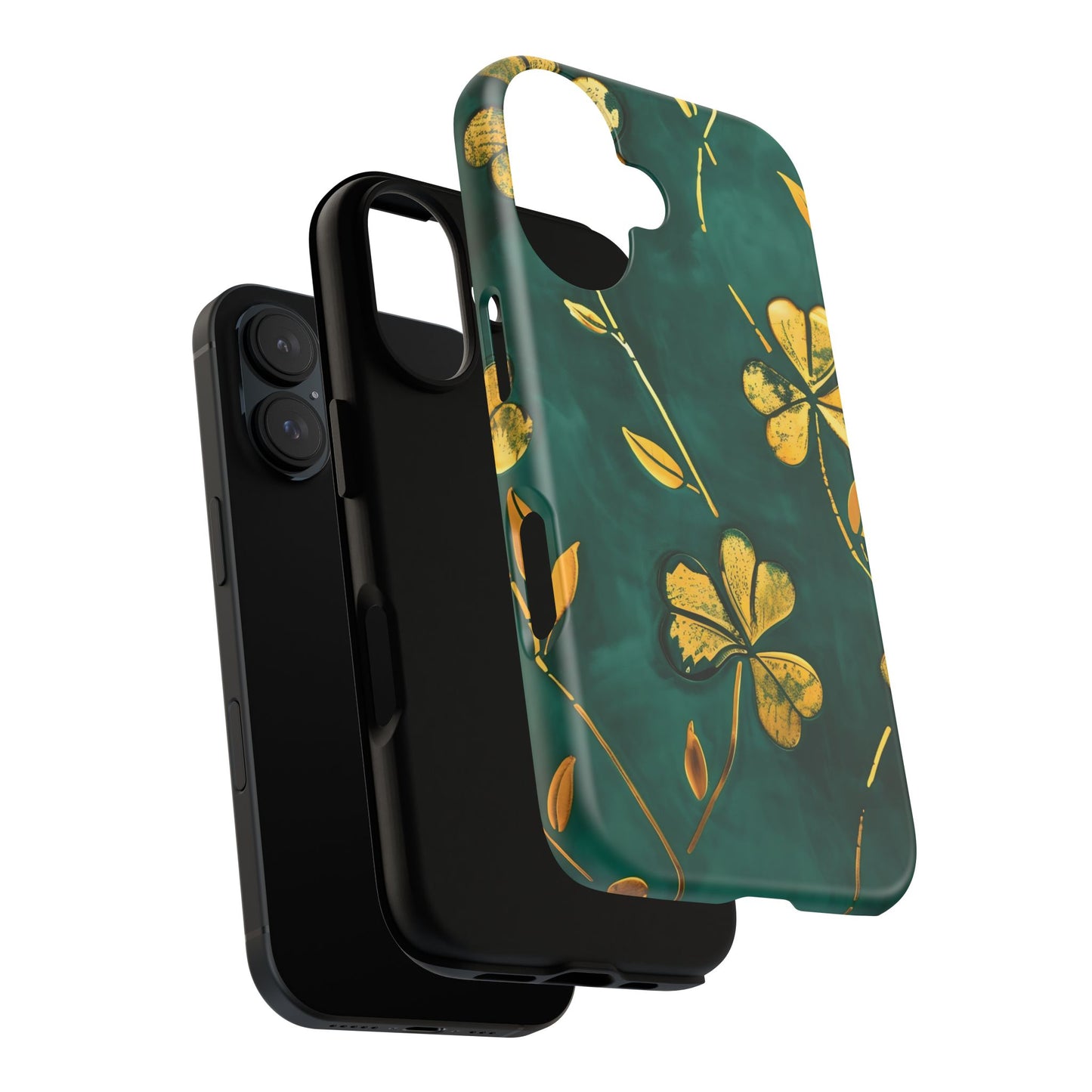 Floral Phone Case with Gold Accents, Tough Phone Cover, Stylish Phone Protector, Unique Gift for Her, Nature Lover Accessory