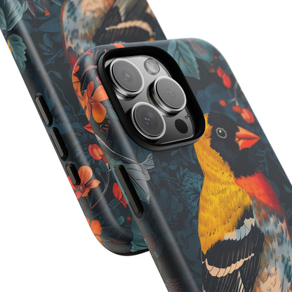 Vibrant Bird Phone Case - Tough Cases, Nature Lover Gift, Floral Design, Eco-Friendly Accessory, Stylish Mobile Protection