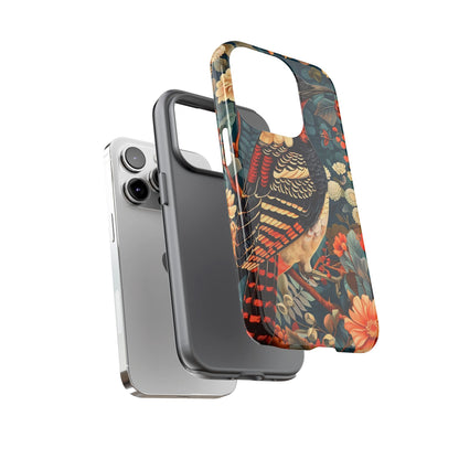 Nature-Inspired Phone Case with Floral Art, Tough Phone Cover, Protective Case, Gift for Nature Lovers, Unique Phone Accessory