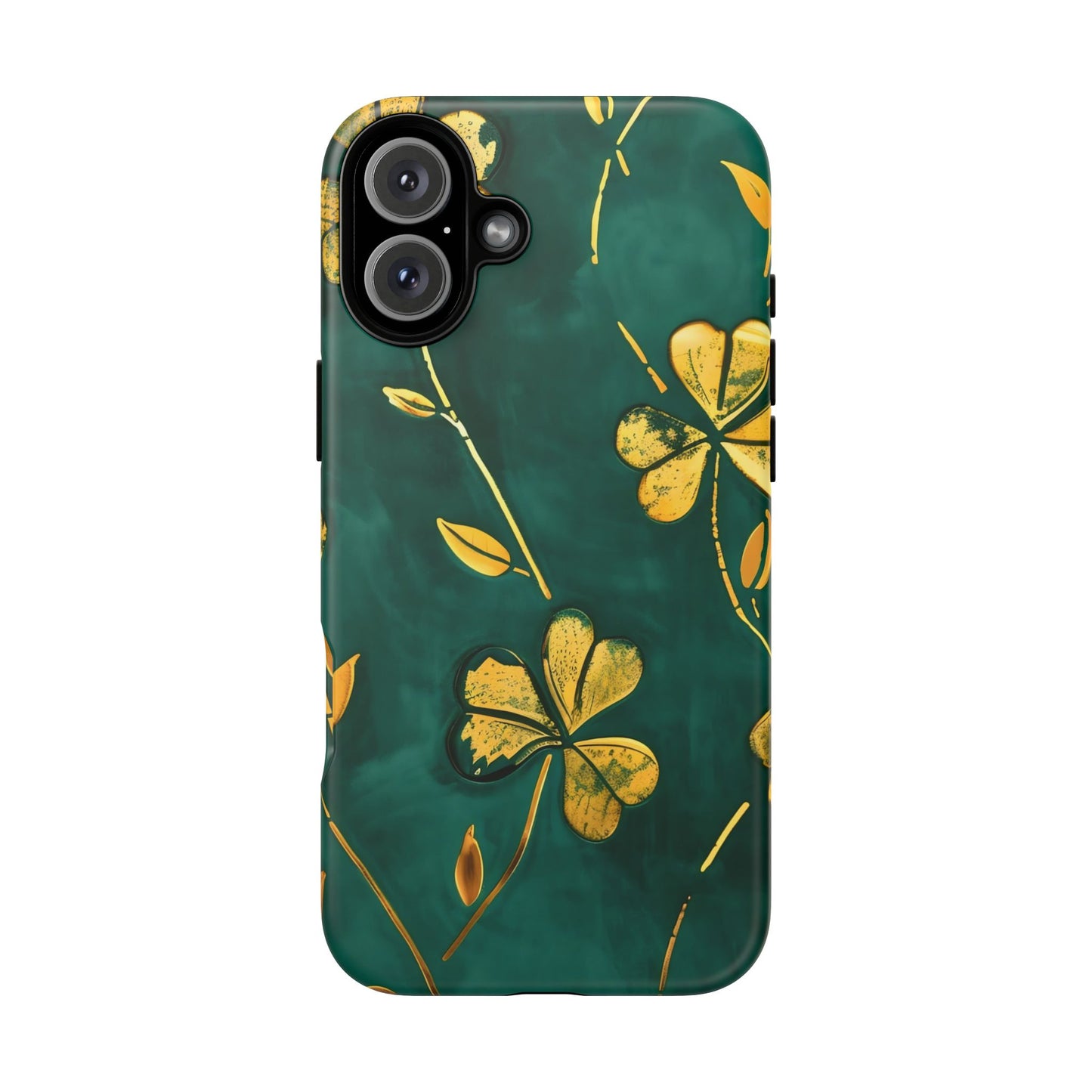 Floral Phone Case with Gold Accents, Tough Phone Cover, Stylish Phone Protector, Unique Gift for Her, Nature Lover Accessory