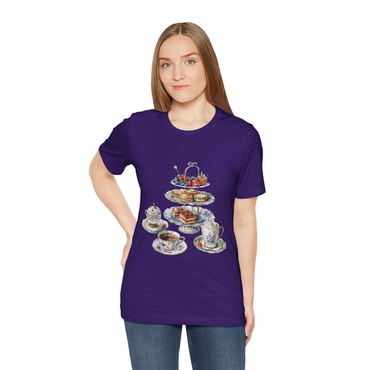 Unisex Jersey Short Sleeve Tee - Savoring Britain - A Journey Through British Cuisine