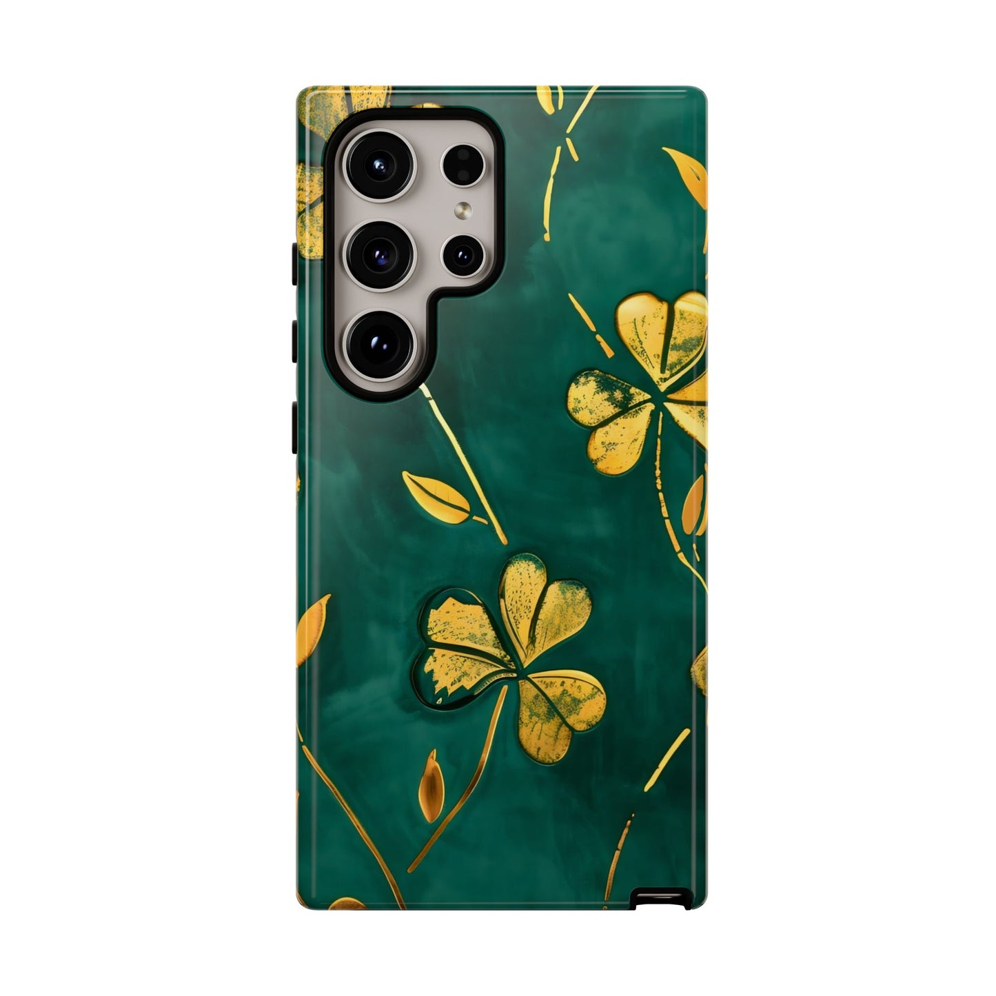 Floral Phone Case with Gold Accents, Tough Phone Cover, Stylish Phone Protector, Unique Gift for Her, Nature Lover Accessory