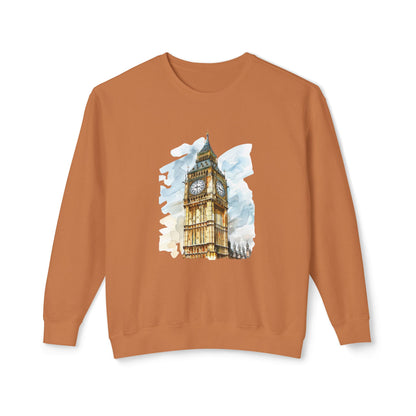Unisex Lightweight Crewneck Sweatshirt Relaxed - Iconic Big Ben Clock Tower