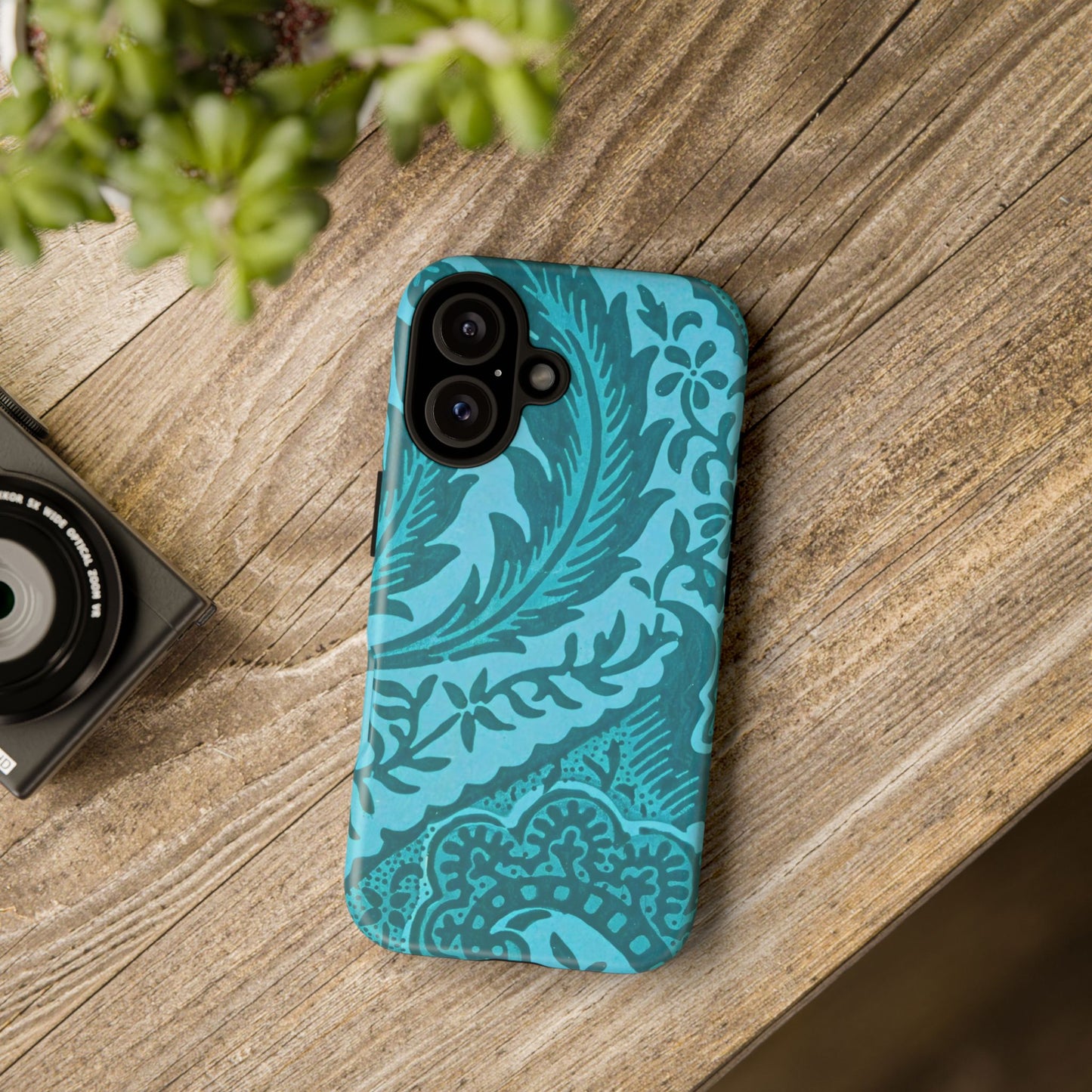 Protective Phone Case with Elegant Teal Design, Tough Cases, Floral Phone Cover, Stylish Smartphone Protection, Gifts for Her, Trendy [...]