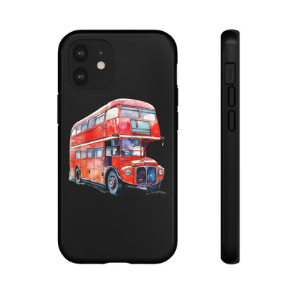 London Bus Phone Case, Tough iPhone Cover, Unique Gift for Travelers, Vintage Style Accessories, Holiday Present Idea