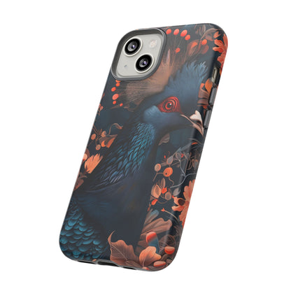 Vibrant Phone Case with Floral Peacock Design - Tough Cases, Artistic Phone Cover, Unique Gift for Nature Lovers, Stand Out Tech Accessory