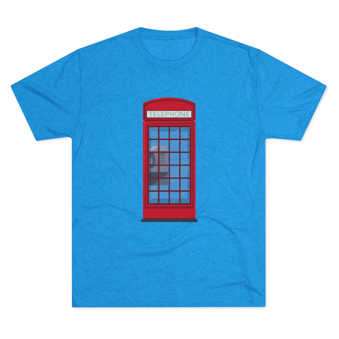 Iconic British Public Telephone - Classic Red Phone Box Unisex Tri-Blend Crew Tee