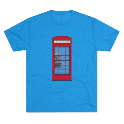 Iconic British Public Telephone - Classic Red Phone Box Unisex Tri-Blend Crew Tee