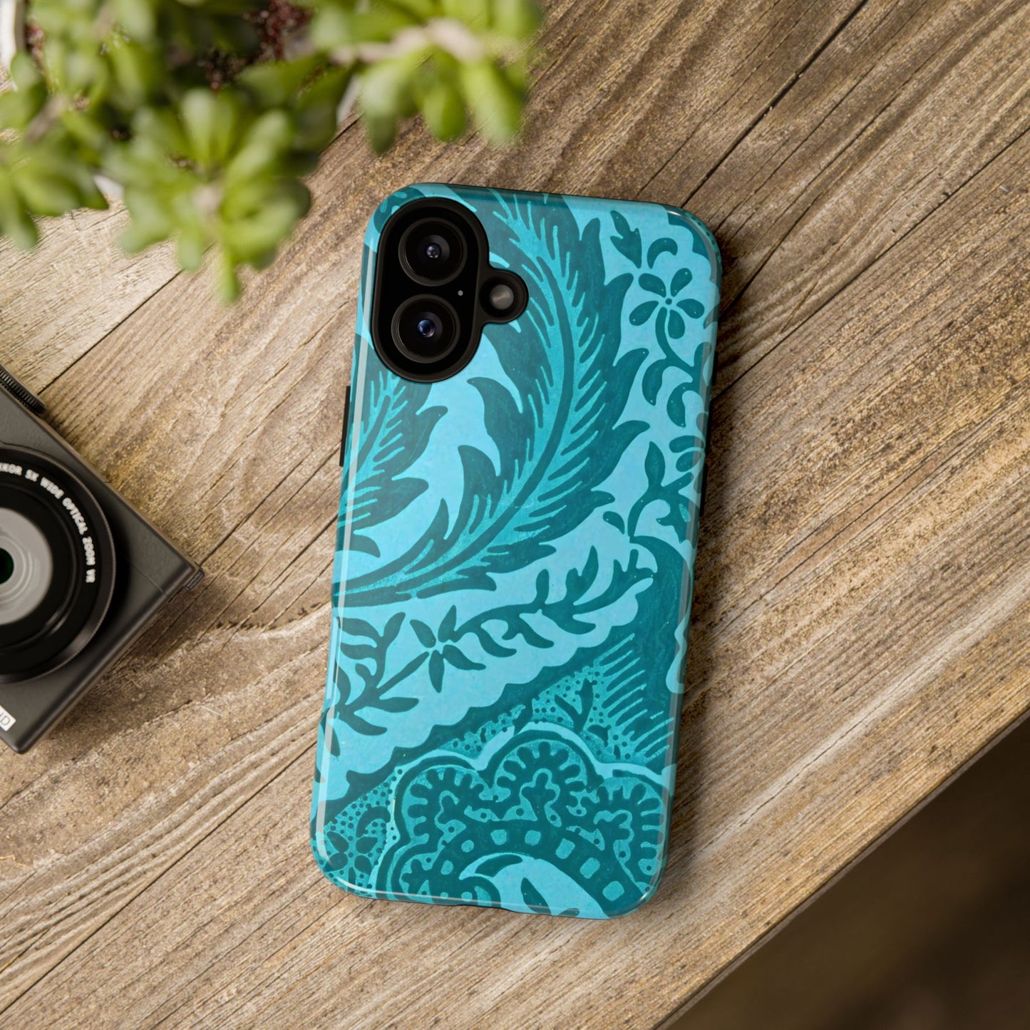 Protective Phone Case with Elegant Teal Design, Tough Cases, Floral Phone Cover, Stylish Smartphone Protection, Gifts for Her, Trendy [...]