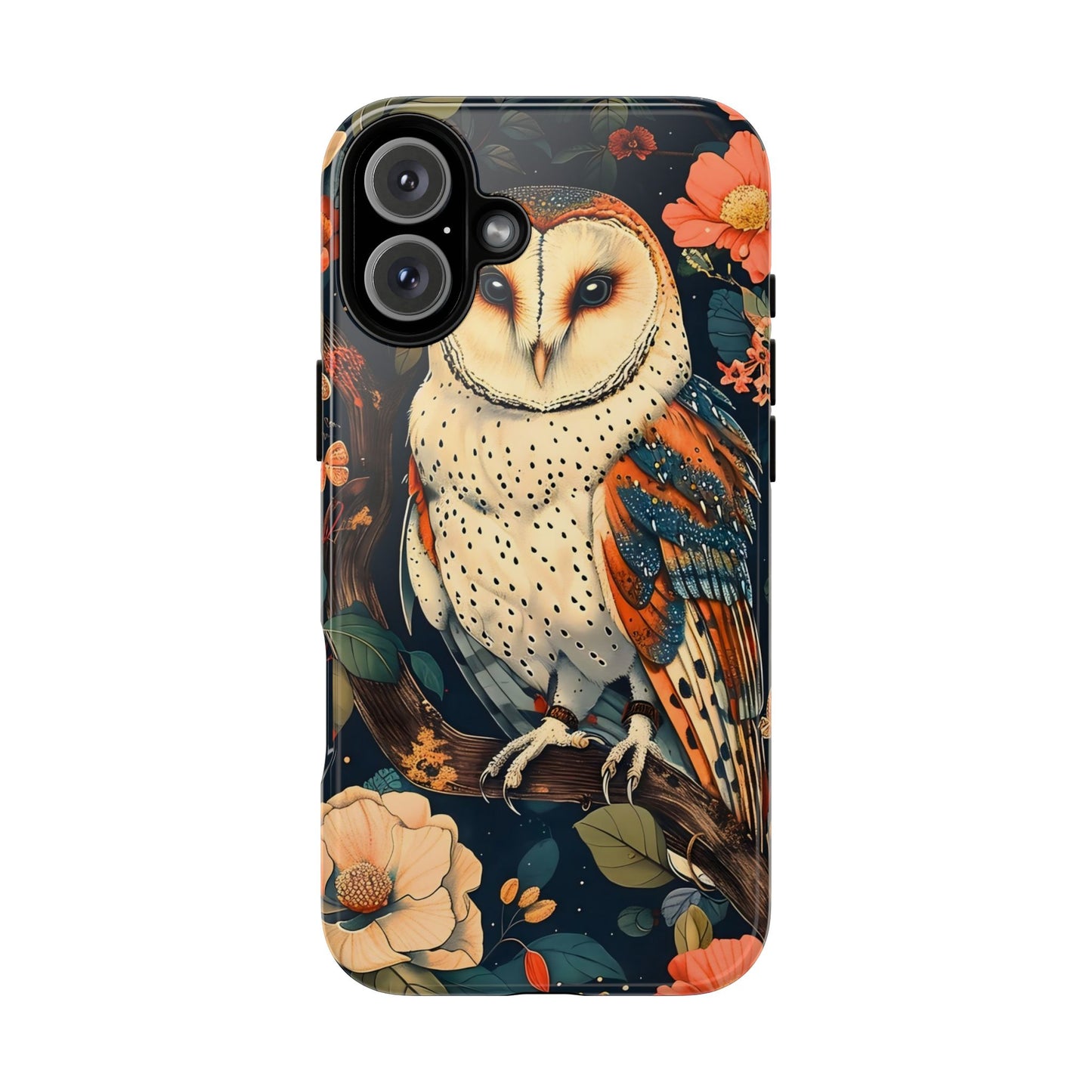 Owl Floral Phone Case - Tough Cases, Nature Lover Gift, Cute Protection, Floral Design, Bird Aesthetic, Animal Lover