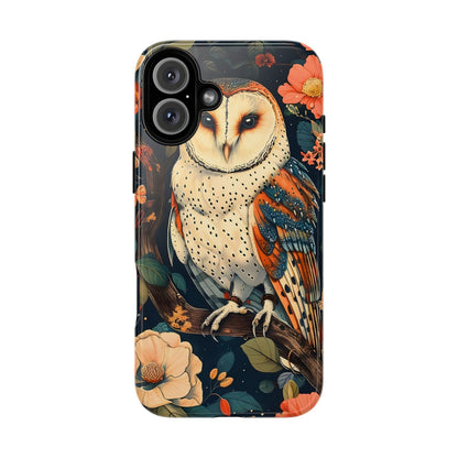 Owl Floral Phone Case - Tough Cases, Nature Lover Gift, Cute Protection, Floral Design, Bird Aesthetic, Animal Lover