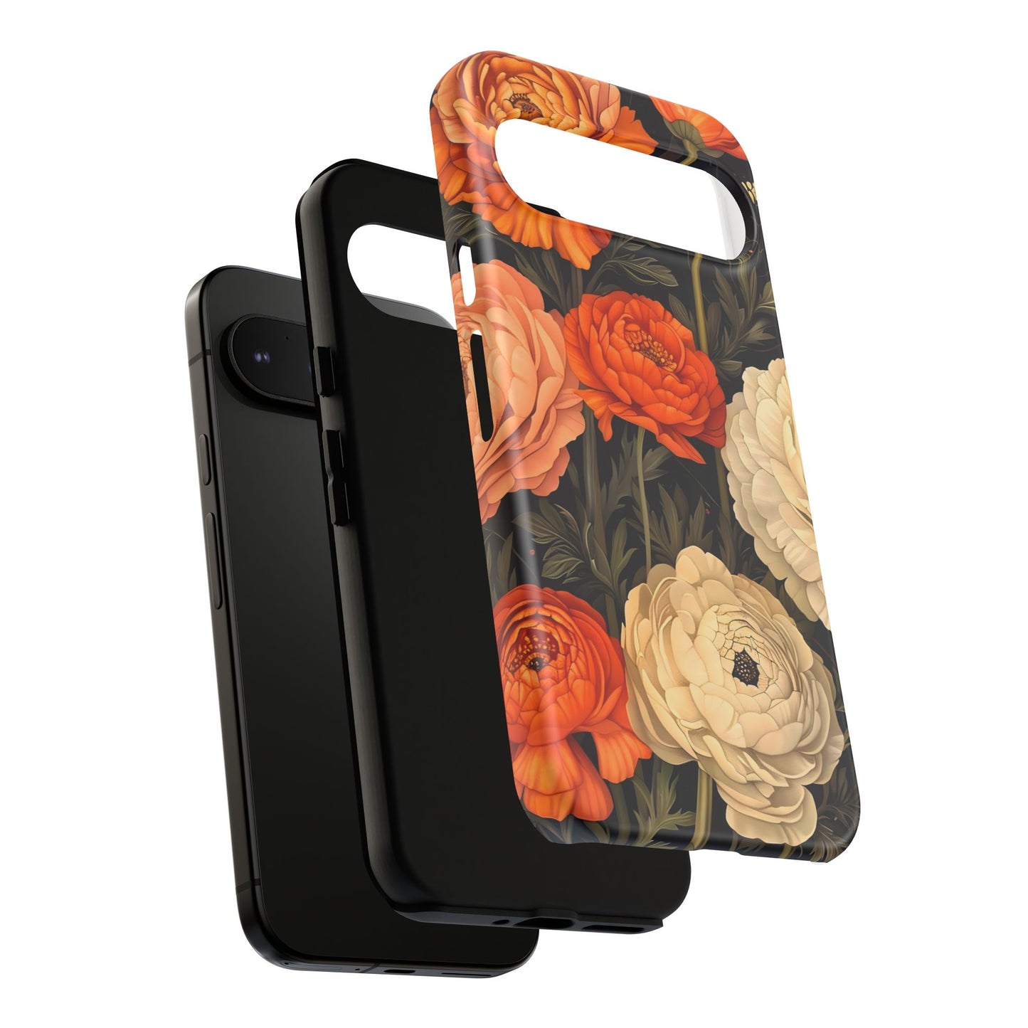 Floral Phone Case with Tough Protection, Blooming Ranunculus Design, Durable Cover, Gift for Flower Lovers, Eco-Friendly Phone Accessory
