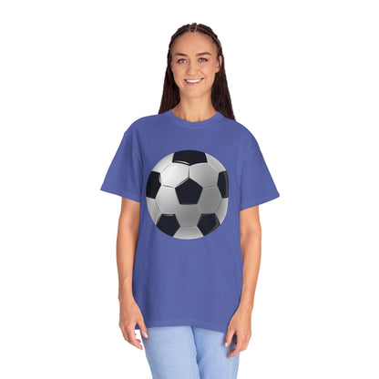 Unisex Garment-Dyed T-shirt - Dynamic Football Design - Sports Passion and Energy